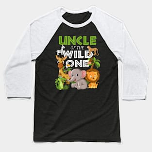 Uncle of the Wild One Zoo Birthday Safari Jungle Animal Baseball T-Shirt